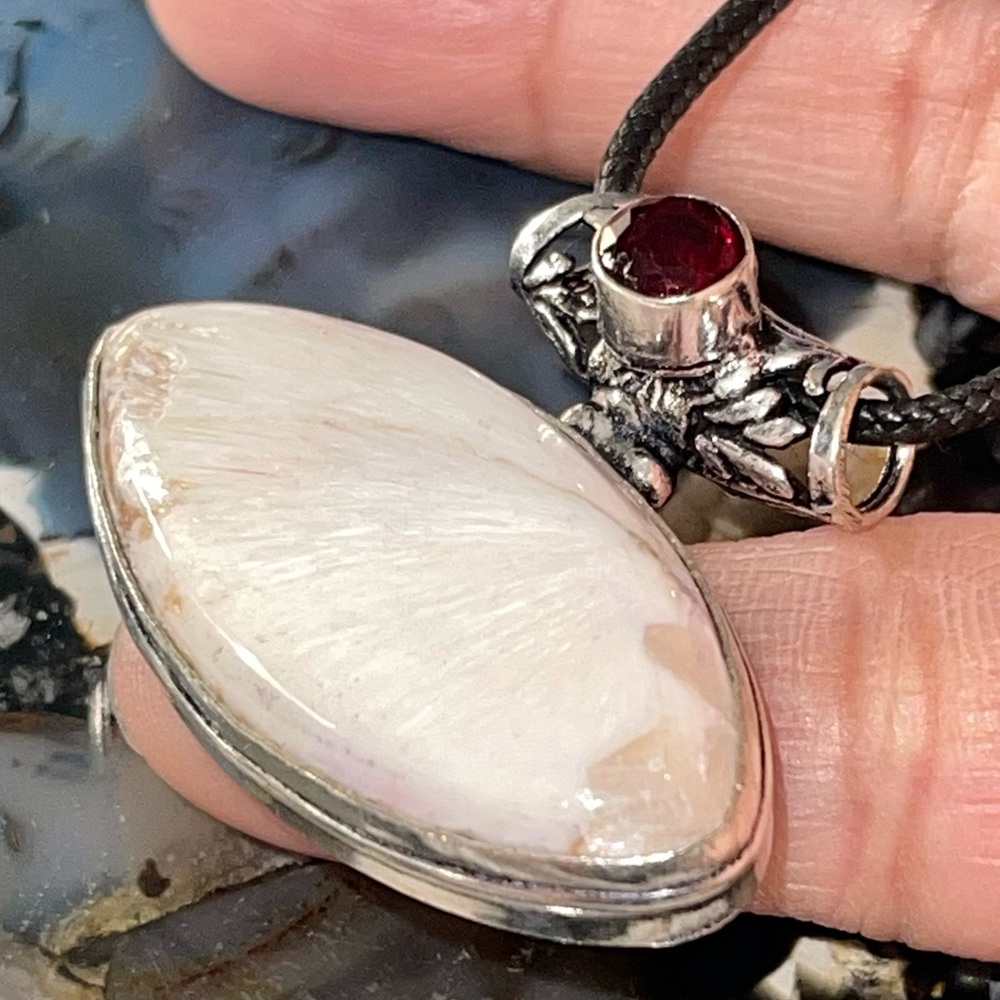 Scolecite Pendant 1” x 1 1/2”